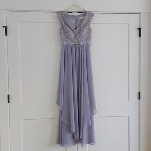 Eliza J Embelished Lace & Chiffon Gown Maxi Dress